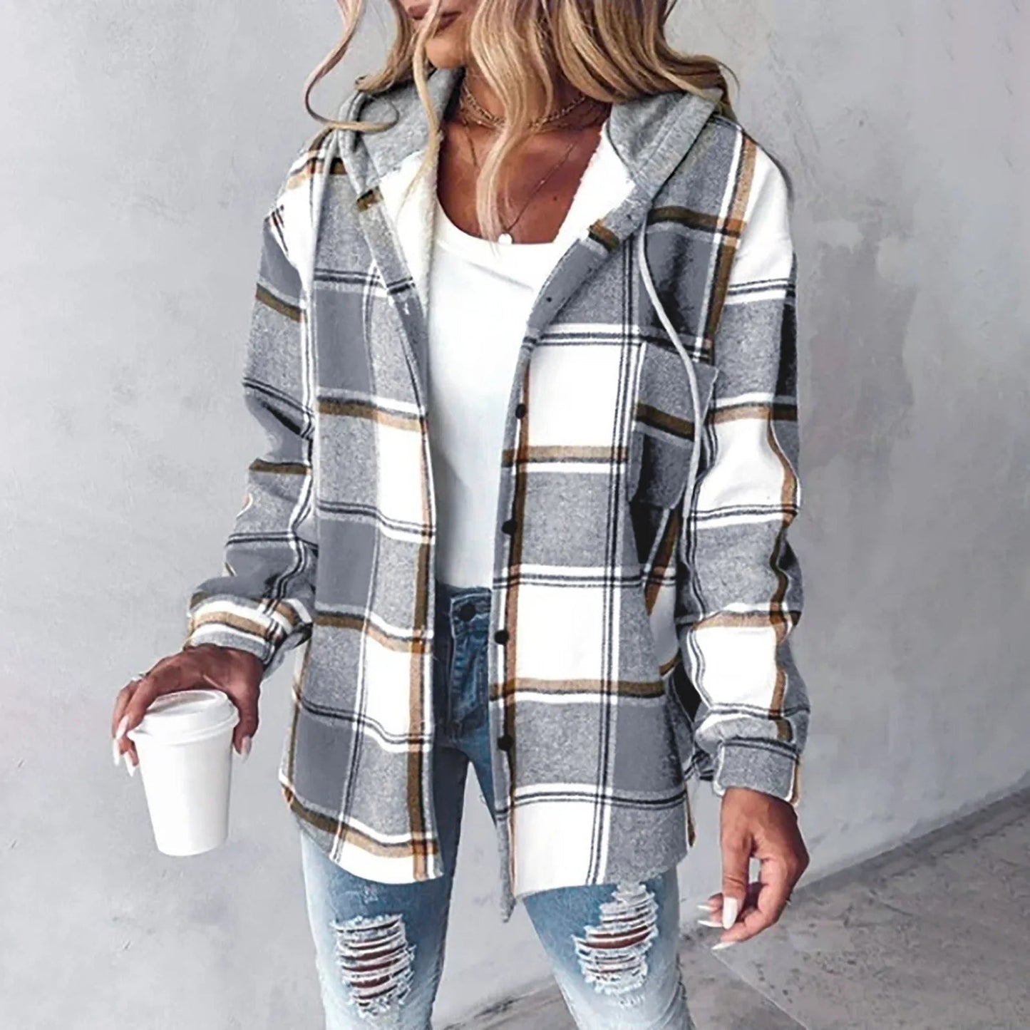 Léa™ – Surchemise flanelle à capuche
