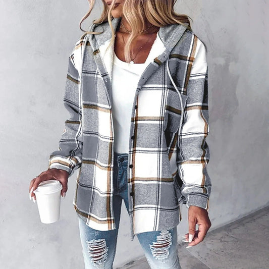 Léa™ – Surchemise flanelle à capuche