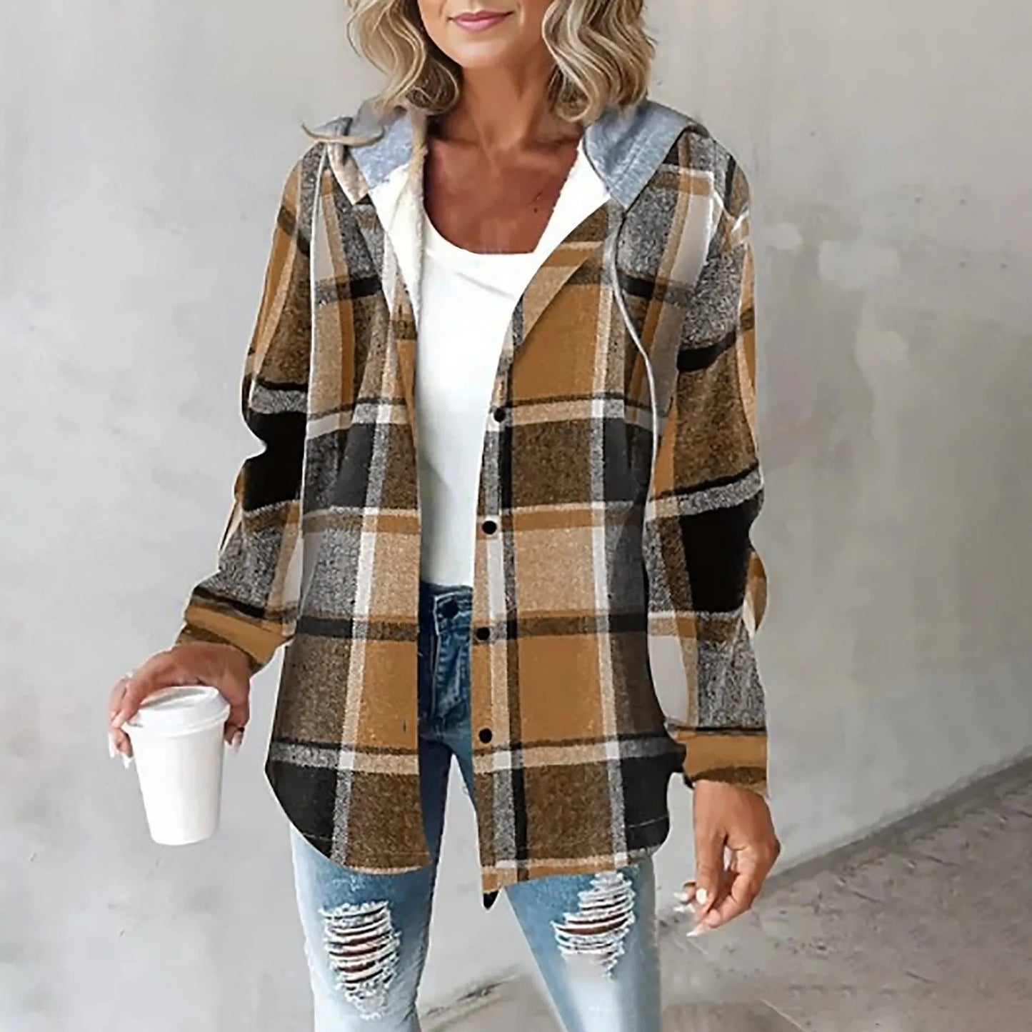 Léa™ – Surchemise flanelle à capuche