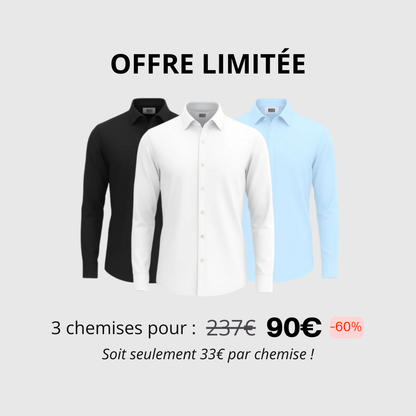 CleanCut – Chemise Pro Infroissable Stretch